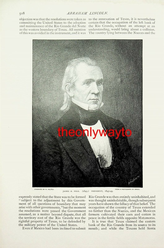 James K Polk, US President, 1845-49, (More, Reverse), Book Illustration, 1886/7