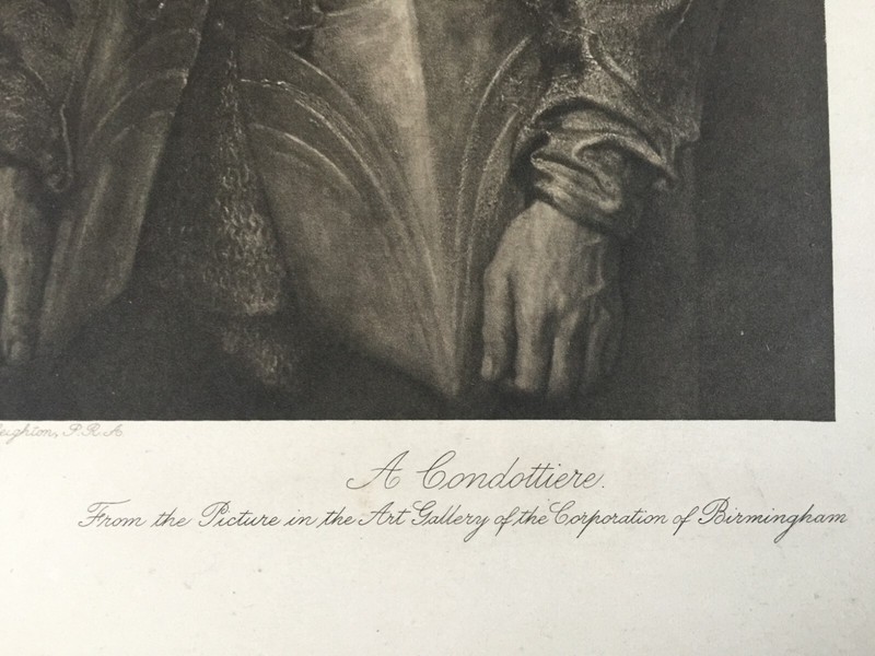 Antique Print A Condottiere c1890s Lord Leighton Victorian Photogravure Artwork gallery