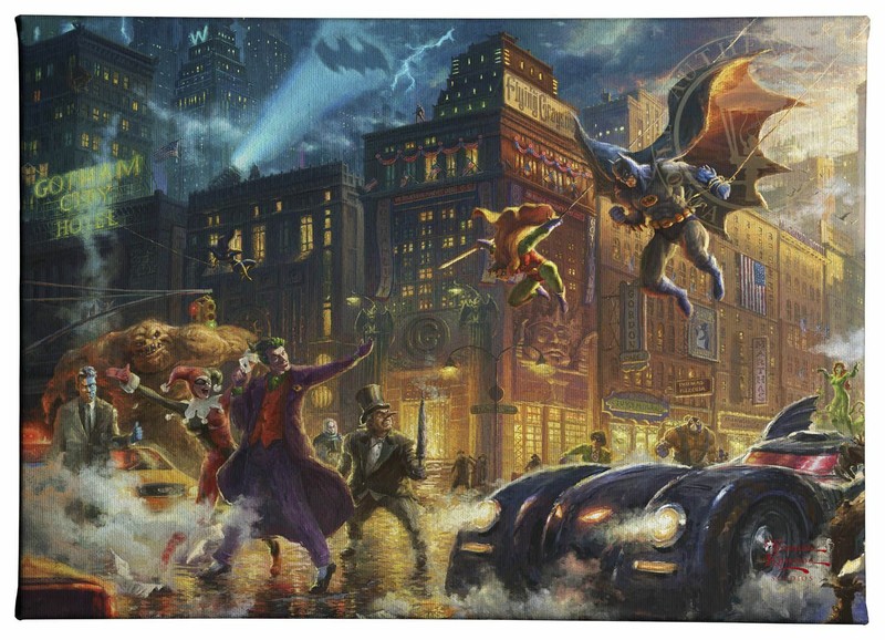 Thomas Kinkade Studios The Dark Knight Saves Gotham City 10 x 14 Wrapped Canvas