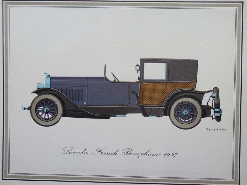 Lincoln French Brougham 1927 Hans A Muth rare vintage lithographie schuler 1969 gallery