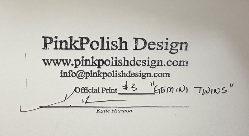 Gemini Twins 8x10 poster by PinkPolish Designs watercolor print by Katie Harmon gallery