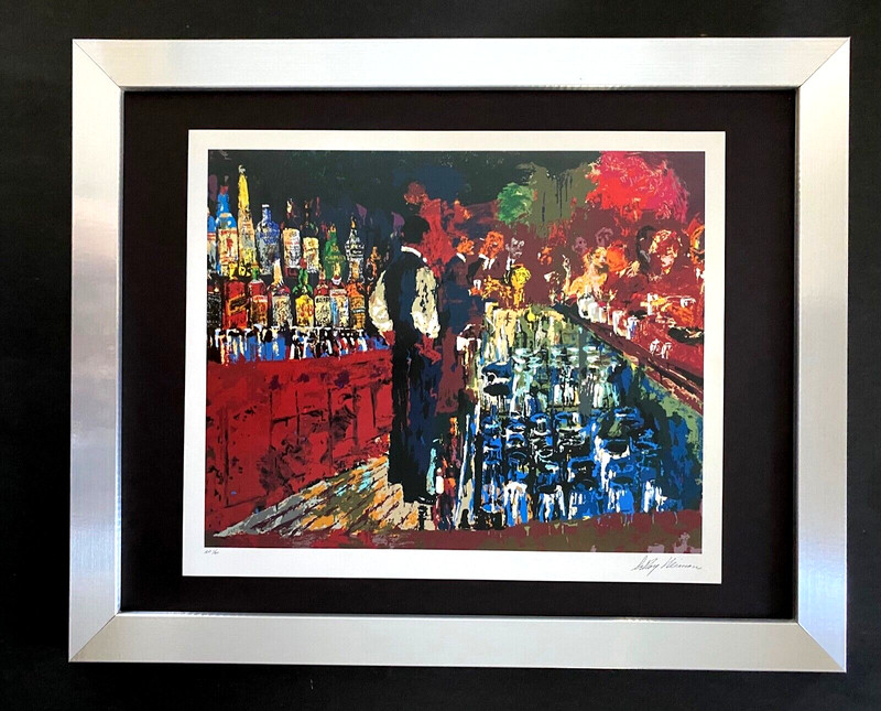 LeRoy Neiman " THE BAR " Signed Pop Art Mounted a Framed in New 11x14