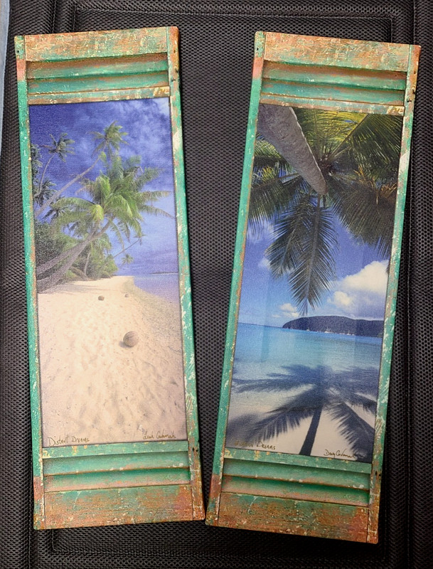 SET of 2 Shutter Palm Tree Canvas Art Prints Distant & Caribbean Dreams Cavanah gallery