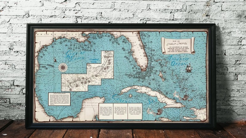 Sunken Treasure Map - Florida, Bahamas, Gulf of Mexico. 1 Map + 1 Index Poster gallery