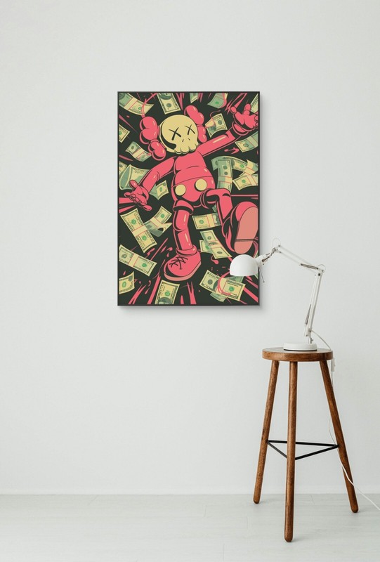 8x12in Red Kaws Money Pit Art Piece Home decor Canvas Poster Portrait UNFRAMED gallery