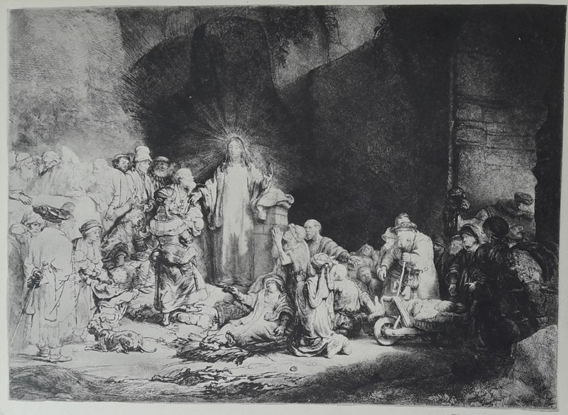 REMBRANDT JESUS CHRIST CHILDREN BIBLE Print C1929