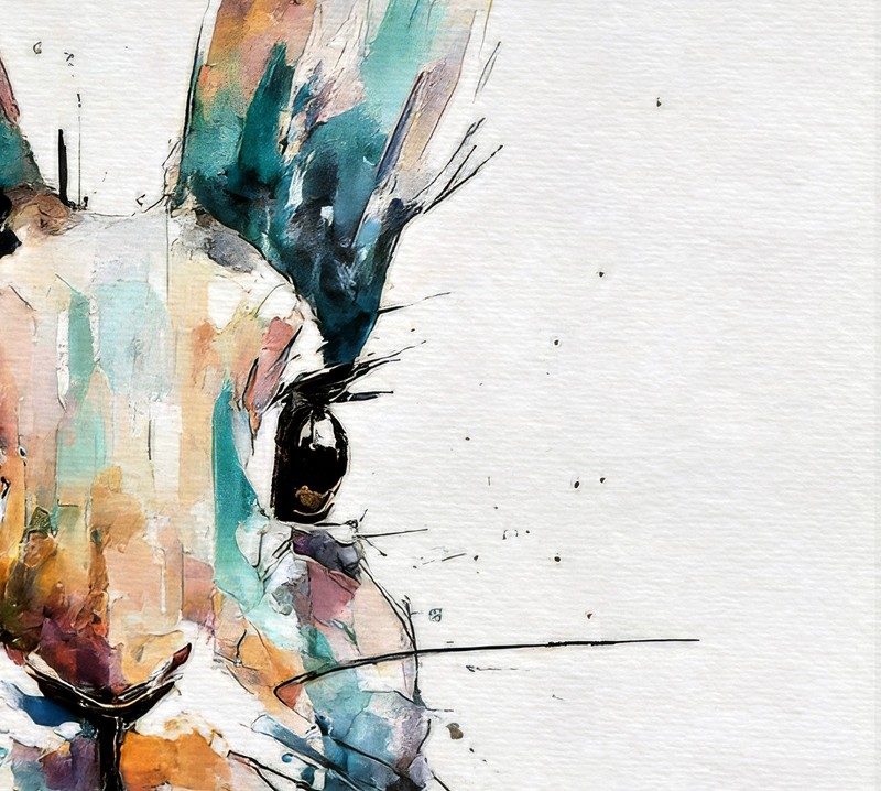 Expressive Watercolor Rabbit 5"x7" Print on Matte Paper | Colourful Art gallery