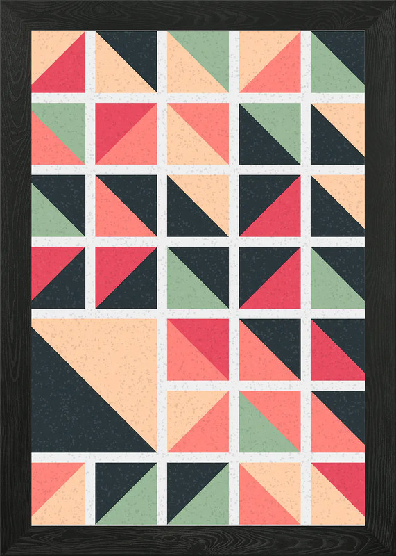 Abstract Geometric Pattern Framed Wall Art Poster Canvas Print Picture