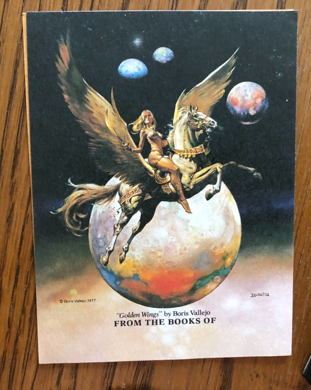 Lot of 6 1997 BORIS VALLEJO 9X6 CARDSTOCK PRINTS + 40+ Vintage 1980s NAMEPLATES! gallery