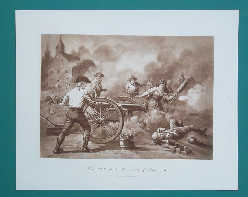 BATTLE OF MONMOUTH 1778 at Tennant Church New Jersey – 1890 Print 11 x 14″