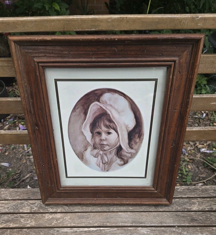 Vel Miller Vintage Cottagecore Prairie Girl framed Art Print 70’s 80’s Western