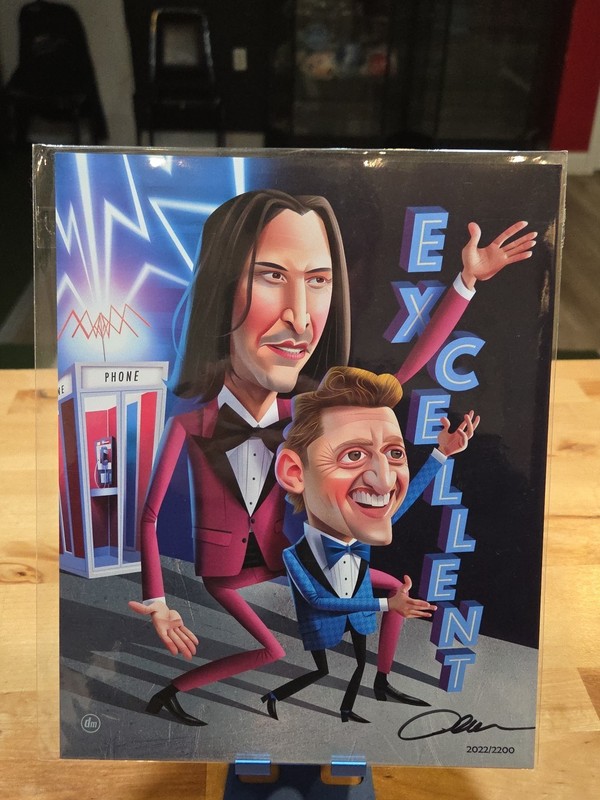 Bam Box Exclusive Bill And Ted’s Face The Music Artist Signed Fan Art 8×10 /2200