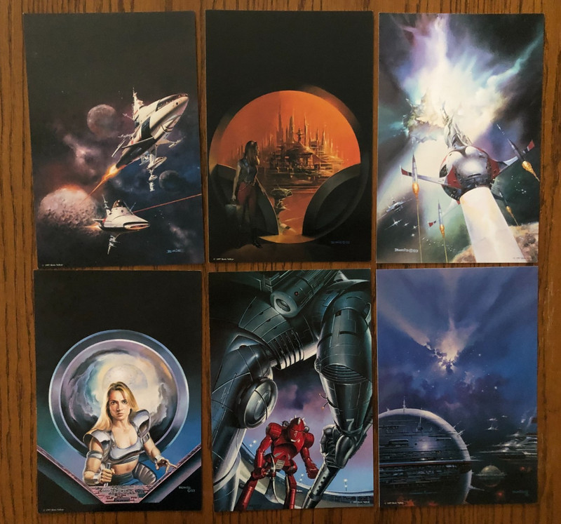 Lot of 6 1997 BORIS VALLEJO 9X6 CARDSTOCK PRINTS + 40+ Vintage 1980s NAMEPLATES! gallery