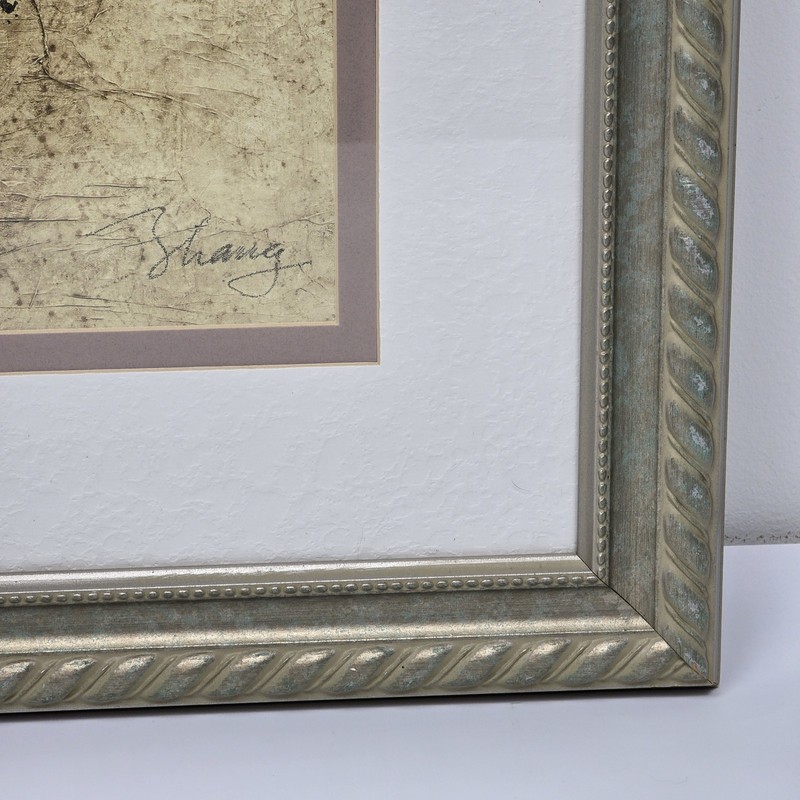 Calla Lily by BJ. Zhang Signed Art Print Framed Sage Gold 35x21 Vintage Elegance gallery