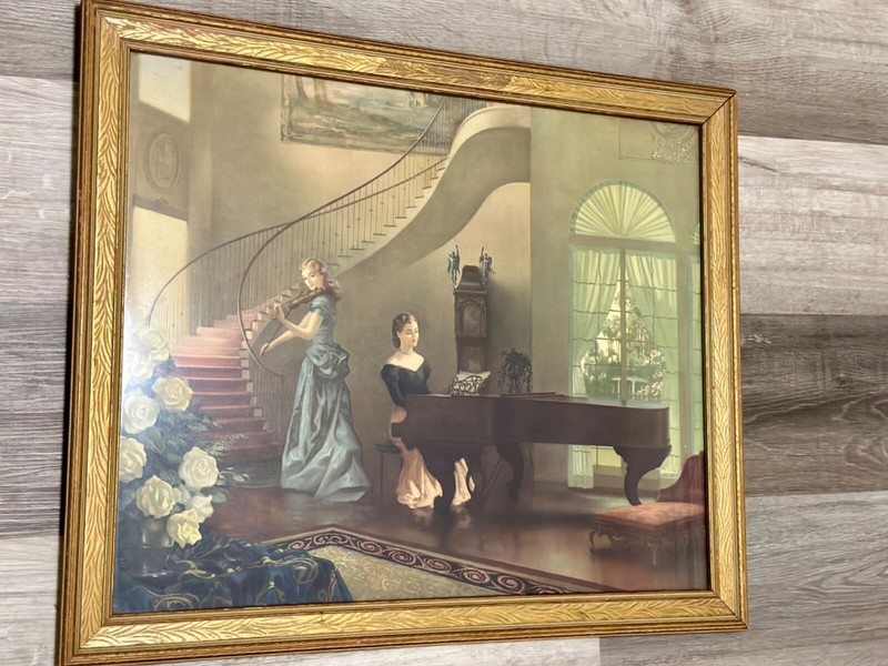 Rare Vintage Painting - R. Brownell McGrew "Morning Melody" Framed Art Piece gallery