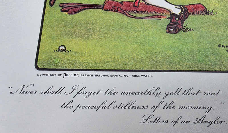 The Rules of Golf Print XIII Charles Crombie Perrier circa 1960 Fisherman Golfer gallery