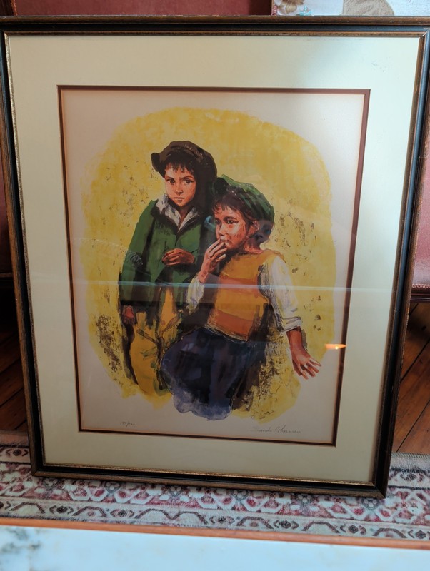 Sandu Liberman, Two Boys Lithograph, signed in pencil 187/200 Limited Edition