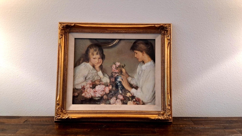 Vintage Gallery Wall Art Set: Clausen Roses, Thompson Seascape, Children, Egret gallery