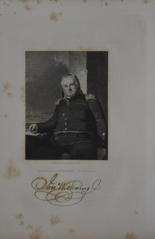 West Point General Johnathan Williams Antique Original 1834 Engraving Art