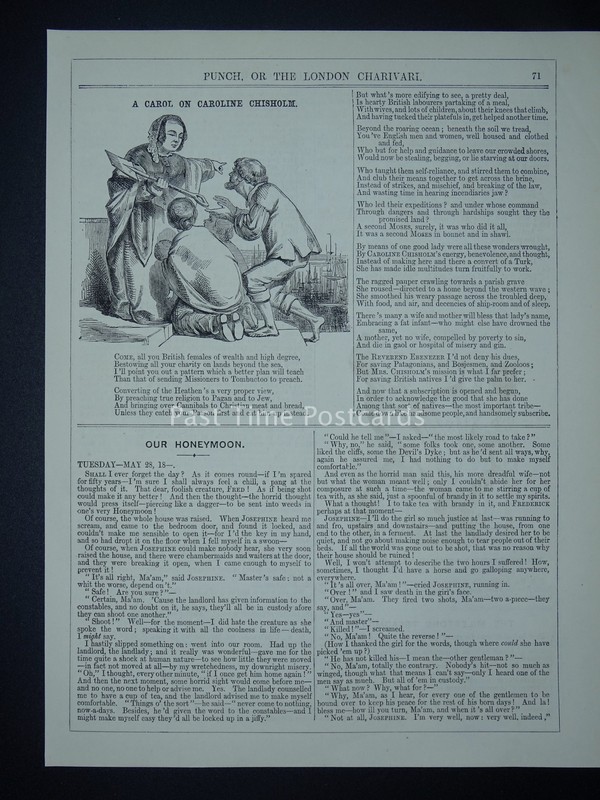 A CAROL ON CAROLINE CHISHOLM The emigrants friend, Original 1853 Victorian Print gallery