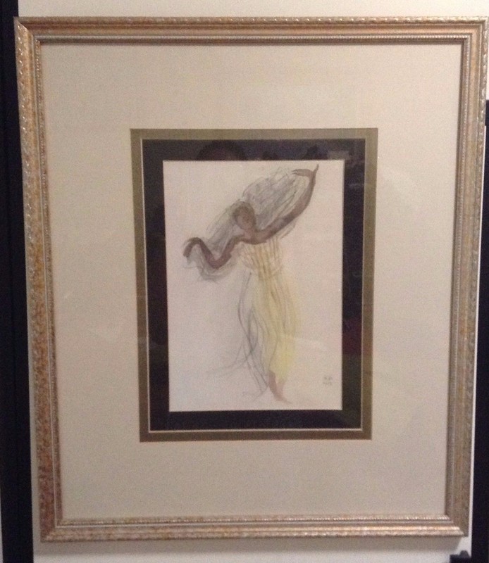 Vintage Rodin Cambodian Dancer Fine Art Print Framed