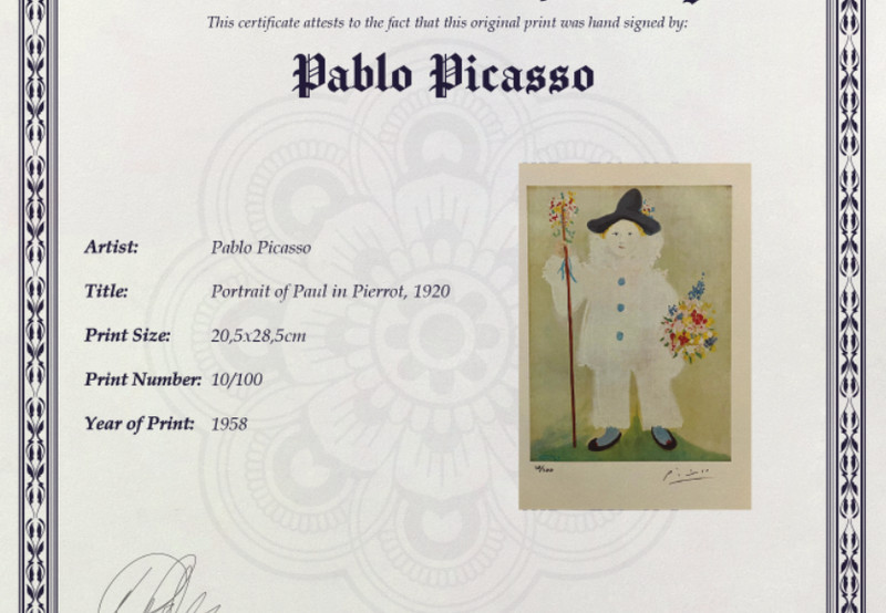 Pablo Picasso Hand-Signed Original Print With COA and +$3,500 USD Appraisal gallery