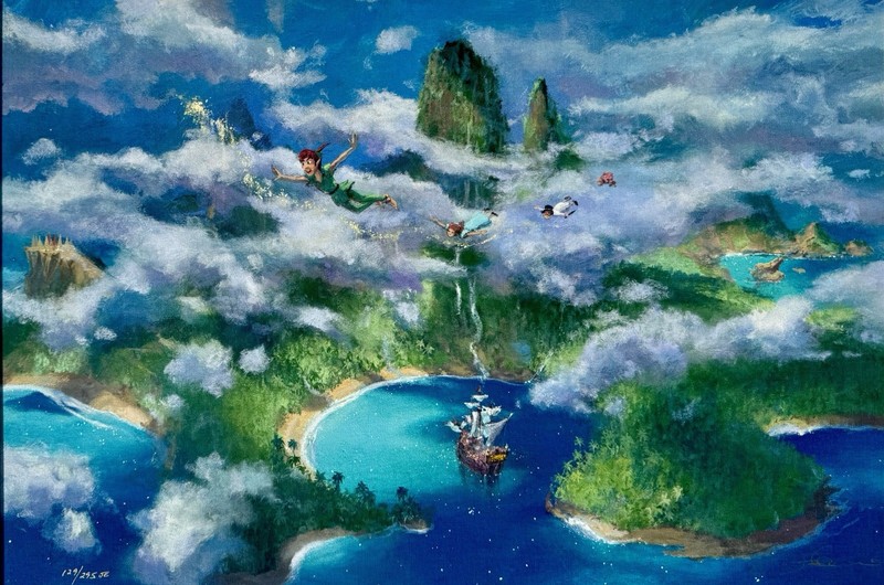 ⭕️ JAMES COLEMAN GICLEE CANVAS FIRST LOOK AT NEVERLAND PETER PAN SIGNED 129/295 gallery