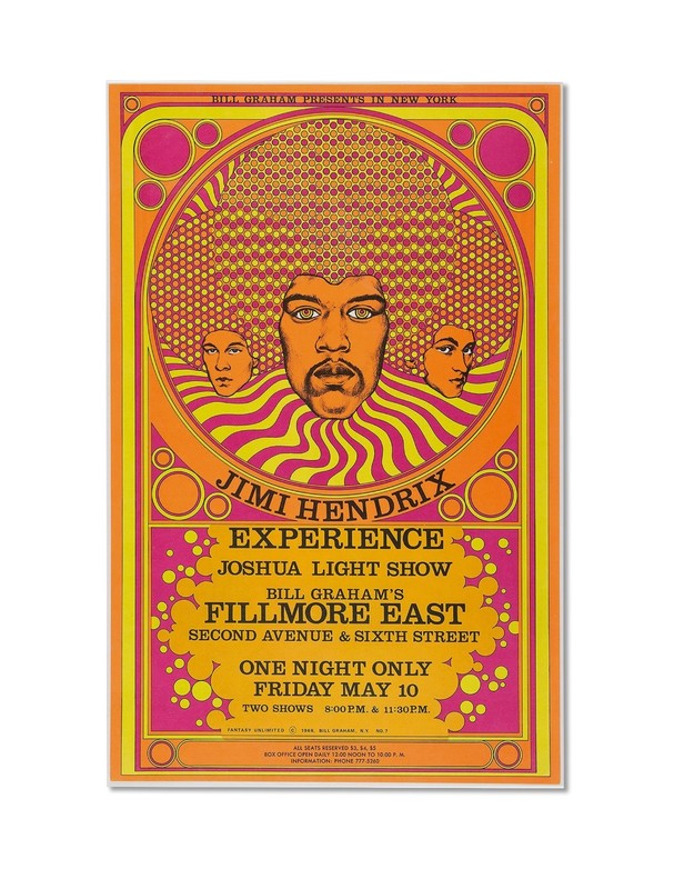 Jimi Hendrix Experience Fillmore East Poster – Psychedelic Concert Print