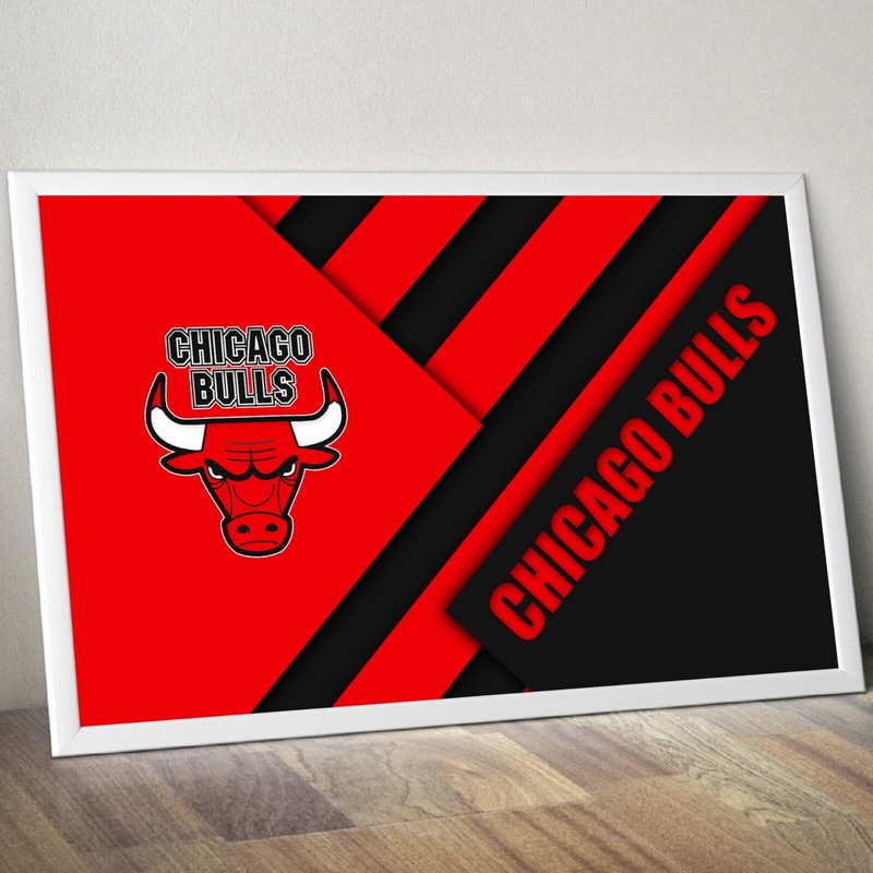 Chicago Bulls NBA Team Logo Basketball Wall Art Print Gift For Fan POSTER CANVAS gallery