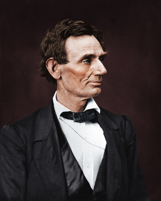 Abraham Lincoln by Alex Hesler Color 8″x10″ Ready to frame! A Quality Photo!