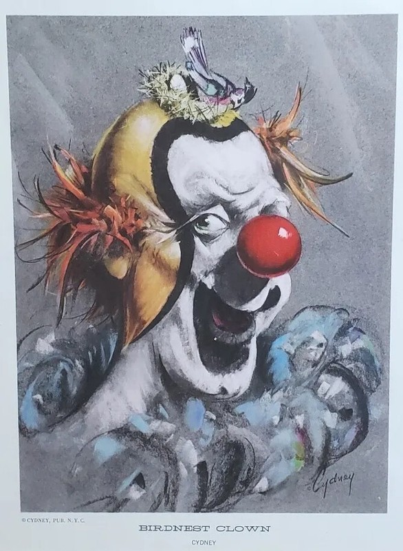 Cydney Grossman-Birdnest Clown-Print 1960’s-6″x8″ image-double mat