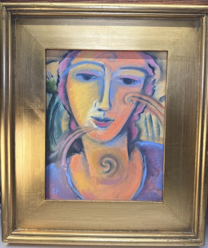 Original One Of A Kind Oil Painting Framed Signed EP Rare Women