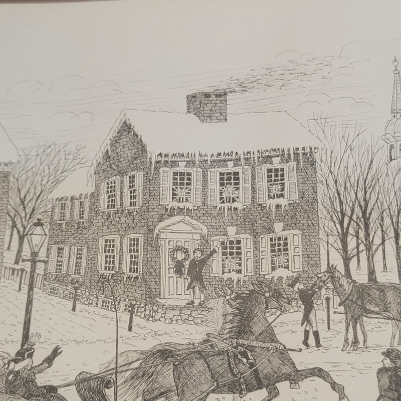 Sehner-Ellicott von Hess House Lancaster Pa Print P Ripple Snowy Horse Scene gallery