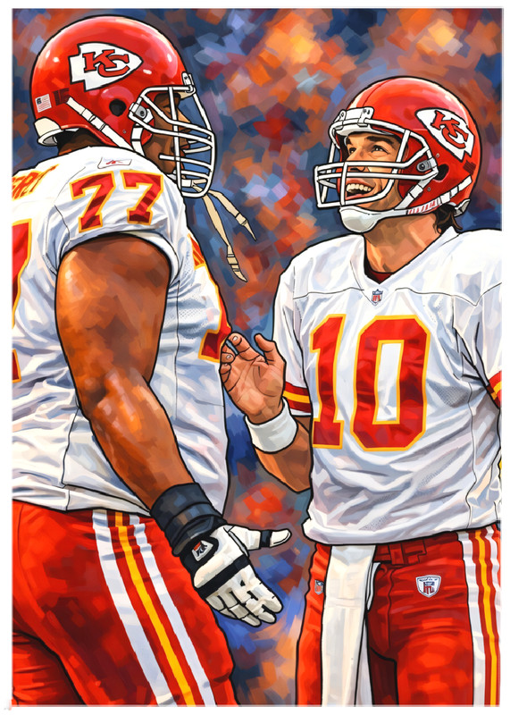 WILLIE ROAF & TRENT GREEN * Kansas City Chiefs * FOOTBALL * Art Card * ATC ACEO