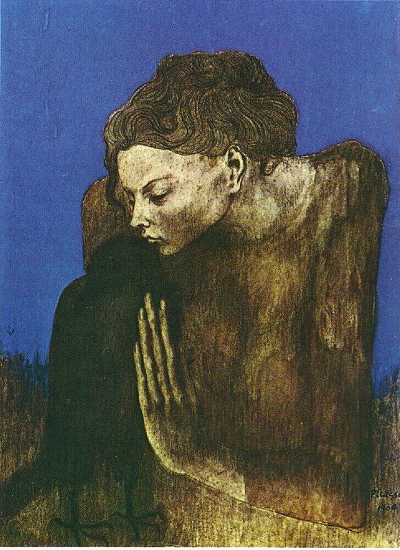 Woman with Raven (1904) Signed Pablo Picasso – 17″ x 22″ Fine Art Print – 00482
