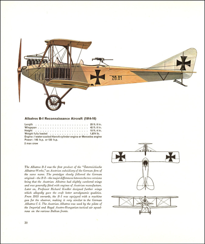 1968 Vintage Print Albatros B-I Reconnaissance Aircraft 1914 Aviation