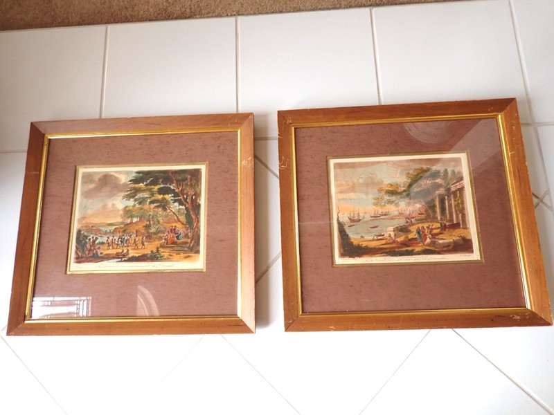 Lot 2 Framed Copper Engravings c1775 Claude Le Lorrain Duke Of Devonshire Coll.