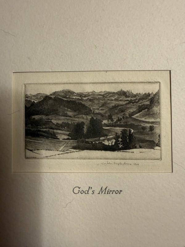 John Taylor Arms God's Mirror Signed Etching in Original 1944 Christmas Card gallery