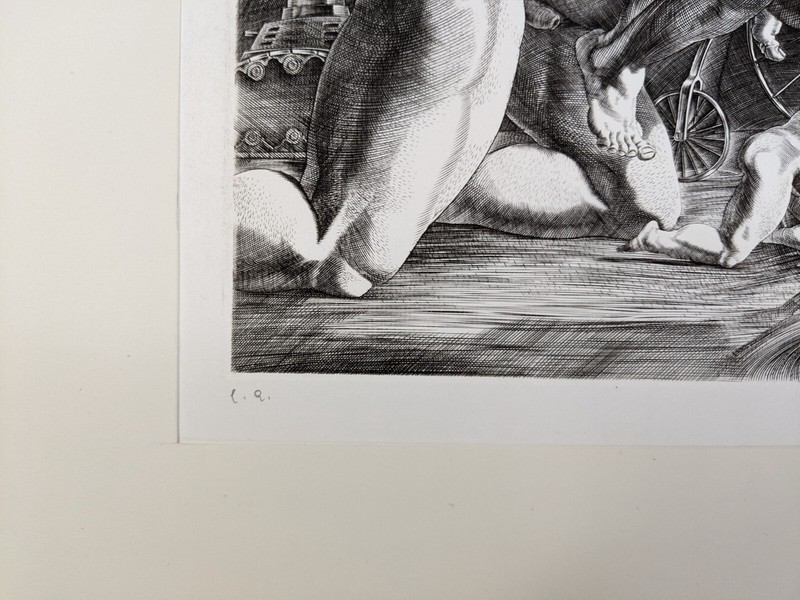 Jürgen Czaschka, abstract figure composition, etching, signed, 1983 gallery