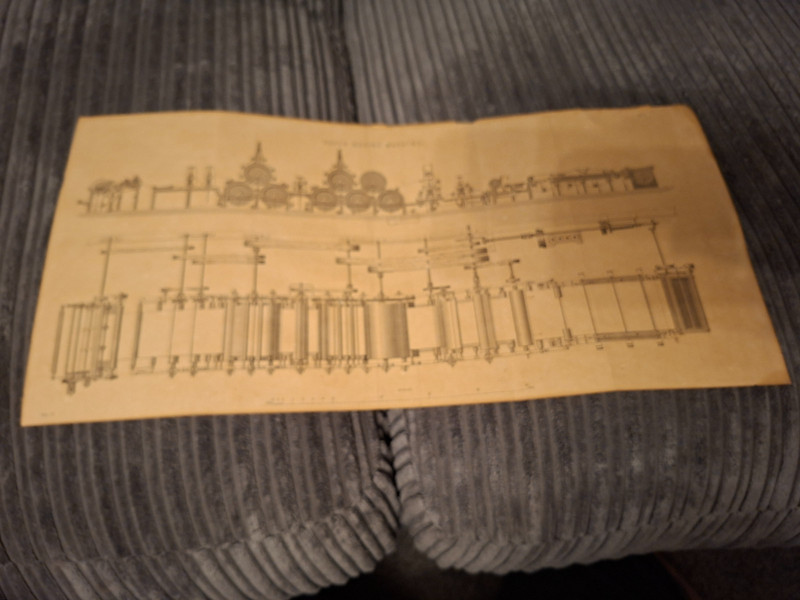 Vintage Engineering Diagram Print Industrial Machinery Book Plate Antique Style