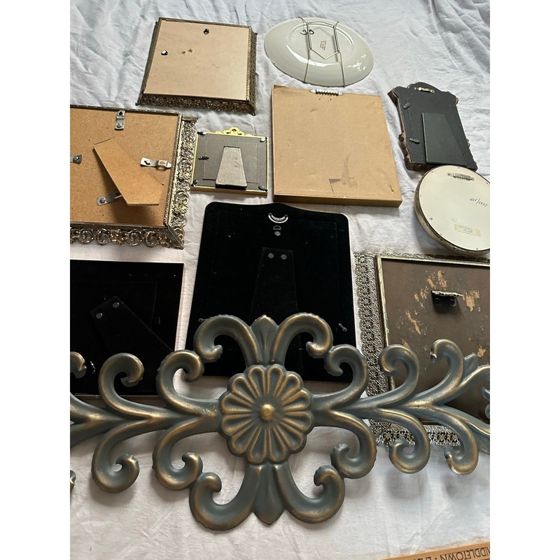 Vintage lot gallery accent wall art pictures set ornate gold framed portraits 11 gallery