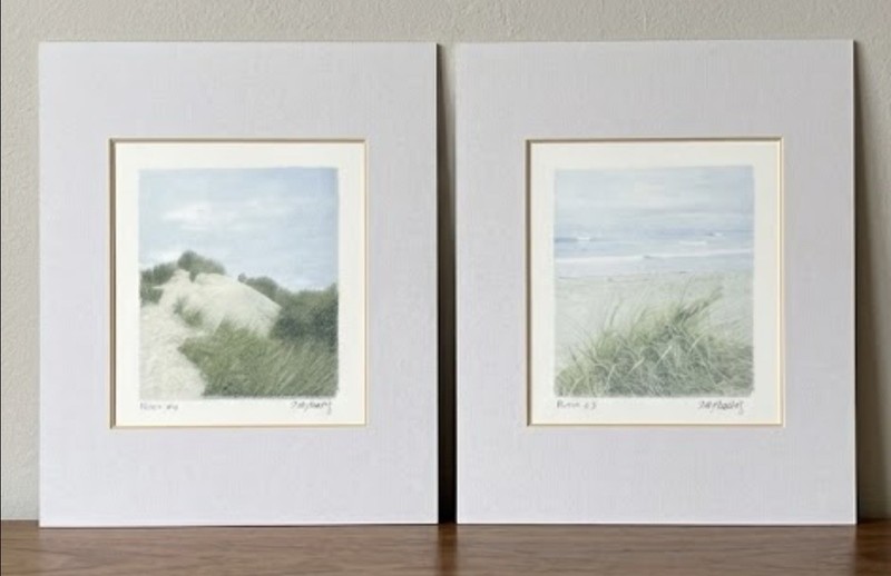 Judy Mandolf Beach Prints Set 2 Coastal Ocean Art Signed Matted Unframed gallery