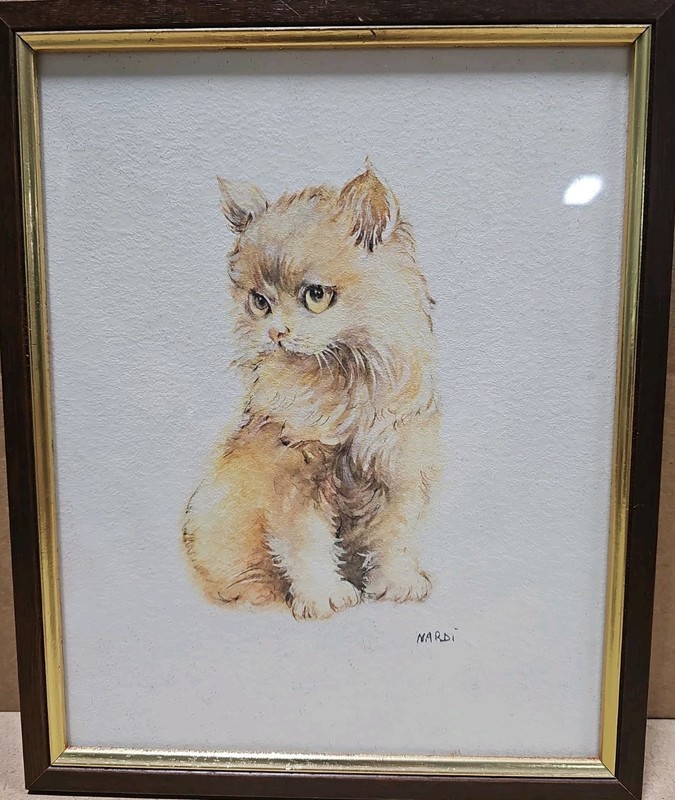 Enrico Nardi Framed Lithograph Print Il. Grifo S.R.L Milan Italy Cat
