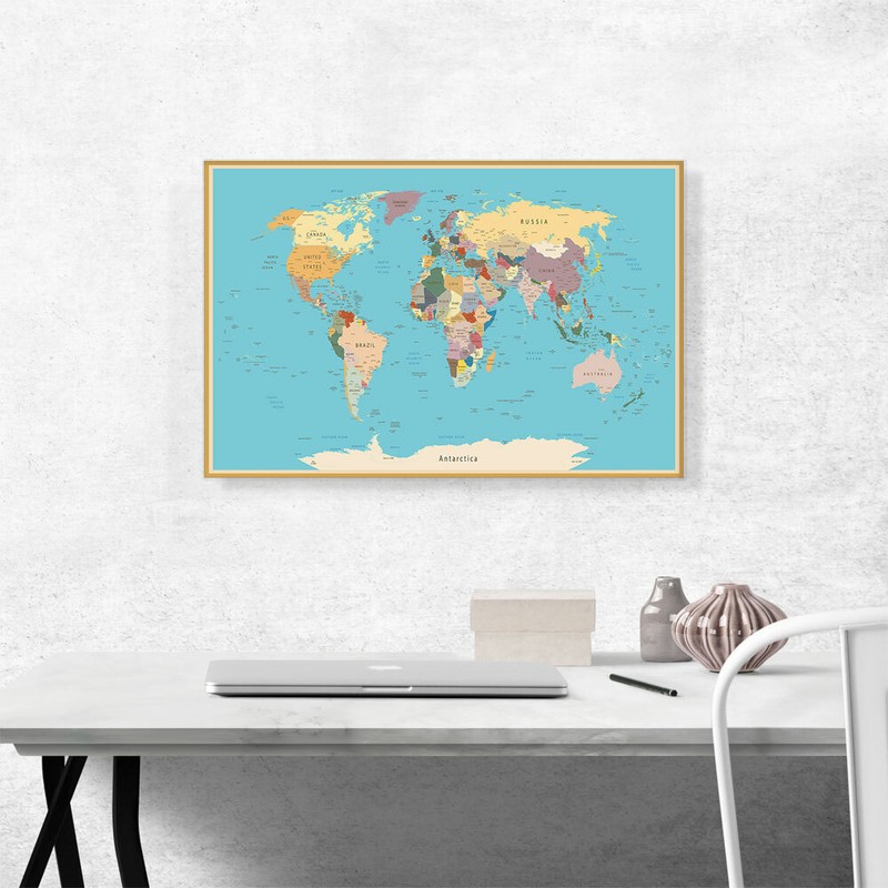 ARTCANVAS World Map Canvas Art Print gallery