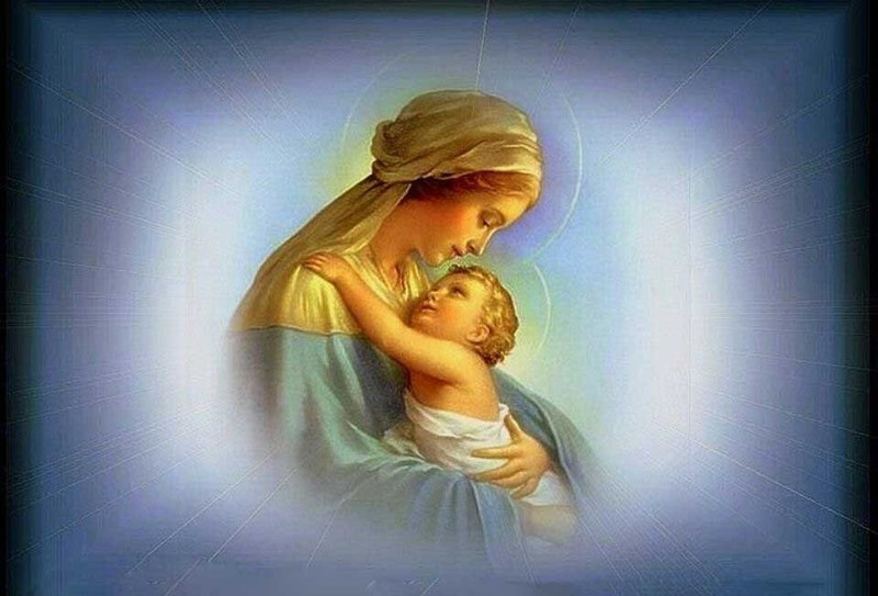Blessed Mother Mary and Jesus 8×10 Print NEW! Catholic Faith Virgin Mary