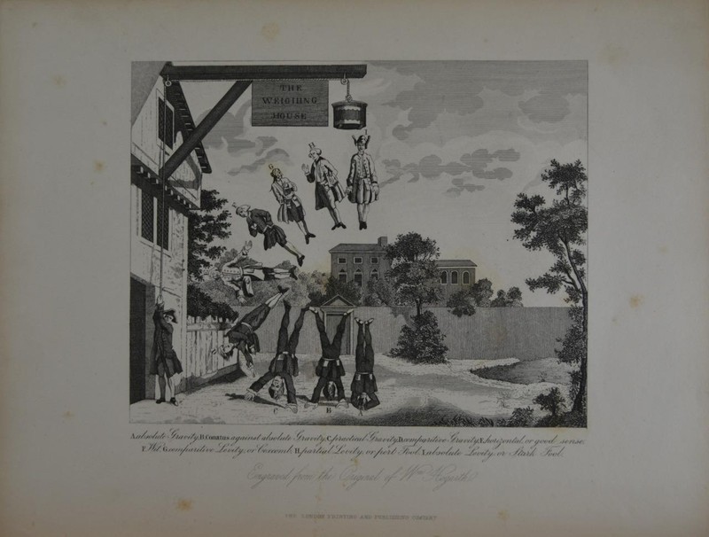 Antique Art William Hogarth Special Gravity Strange Rare Steel Engraving 1850