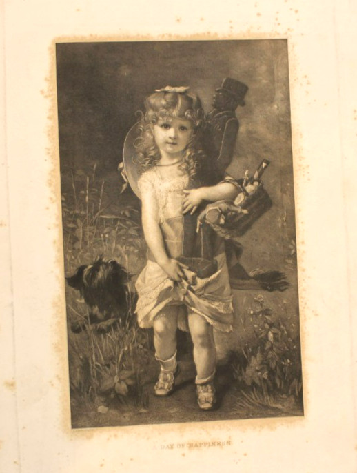 ANTIQUE LITHOGRAPH PHOTOGRAVURE PRINT ~ 1880’S LOBRICHON ~ A DAY OF HAPPINESS