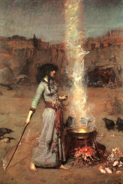 Waterhouse “The Magic Circle» on Fine Canvas, Ceramics, and Tiles, Home Décor.