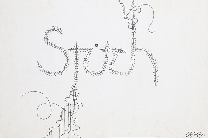 Jon Robyn, Stitch, Ink on paper, signed l.r.