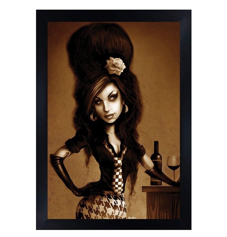 Amy Winehouse by Marcus Jones Custom Tattoo Lowbrow Art Print Framed/Unframed gallery